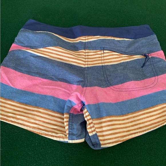 Patagonia 5" Wavefarer Board Shorts Fitz Stripe Pink/Navy Women’s Size2 - Picture 2 of 6